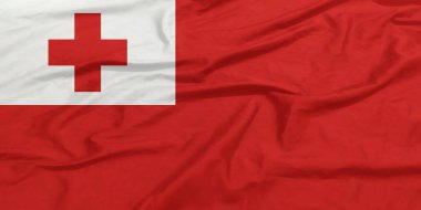 Tonga Bayrak Rüzgarı Yakından Dalgalanır