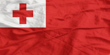 Tonga Bayrak Rüzgarı Yakından Dalgalanır