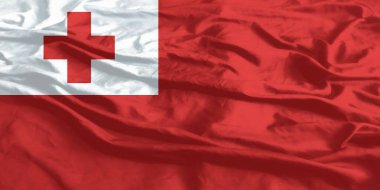 Tonga Bayrak Rüzgarı Yakından Dalgalanır