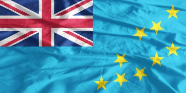 Tuvalu Bayrak Rüzgarı Yakından Dalgalanır