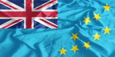 Tuvalu Bayrak Rüzgarı Yakından Dalgalanır