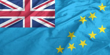 Tuvalu Bayrak Rüzgarı Yakından Dalgalanır