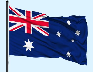 Avustralya Bayrak Rüzgarı Direğiyle Dalgalanıyor
