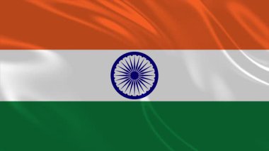 Hindistan Bayrağı Dalgalanan Dalgalar Kapanış Bharatı