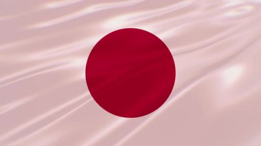 Japonya Bayrak Rüzgarı Yakından Dalgalanıyor
