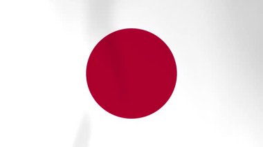 Japonya Bayrak Rüzgarı Yakından Dalgalanıyor