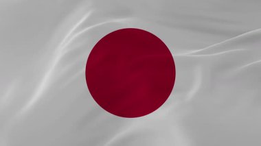 Japonya Bayrak Rüzgarı Yakından Dalgalanıyor
