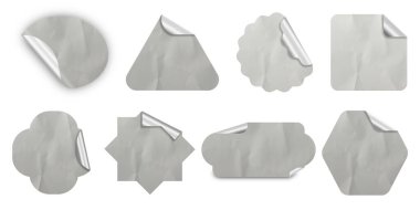 Blank Sticker Texture Design For Mockup Template Set