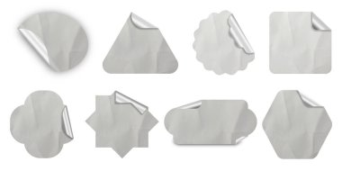Blank Sticker Texture Design For Mockup Template Set