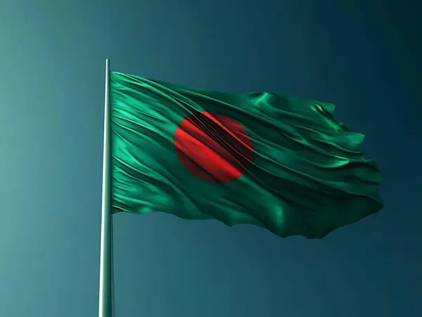 Bangladeş bayrağı rüzgarda dalgalanıyor