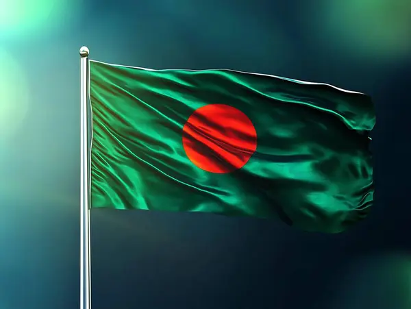 Bangladeş bayrağı rüzgarda dalgalanıyor