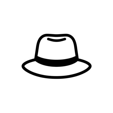 şapka ikon vektörü. İzole edilmiş kontür sembolü gösterimi