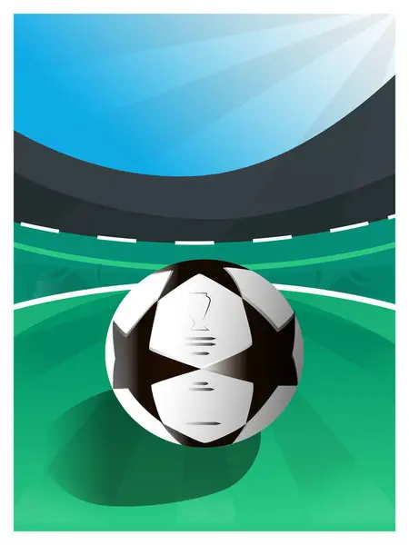 Futbol topu ve futbol stadyumu. vektör tasarımı