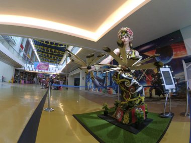 Balikpapan-Indonesia April 18,2024 Dayak Art sculpture at Balikpapan Ocean square mall clipart