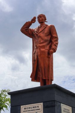 Balikpapan-Endonezya 18 Ağustos 2025 Anıtı General Sudirman, Sudirman veya Soedirman Anıtı, Endonezya 'nın bağımsızlık savaşı sırasında Endonezya ordusunun lideridir..