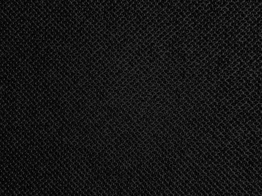 Siyah örülmüş, ince ve yoğun dokuma dokusuna sahip makro yakın çekim tekstil deseni, moda, tekstil tasarımı, endüstriyel arka planlar veya grafik tasarımı için mükemmel koyu minimalist bir desen sunar..