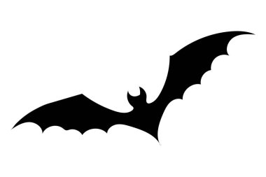 Beyaz arkaplanda bir yarasa silueti vektör çizimi