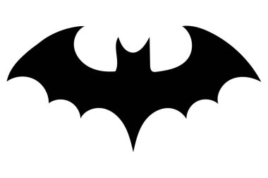 Beyaz arkaplanda bir yarasa silueti vektör çizimi