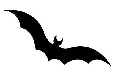 Beyaz arkaplanda bir yarasa silueti vektör çizimi