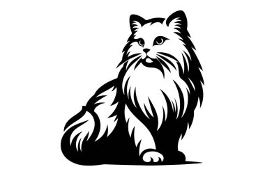 A cat silhouette vector style white background eps 10 clipart