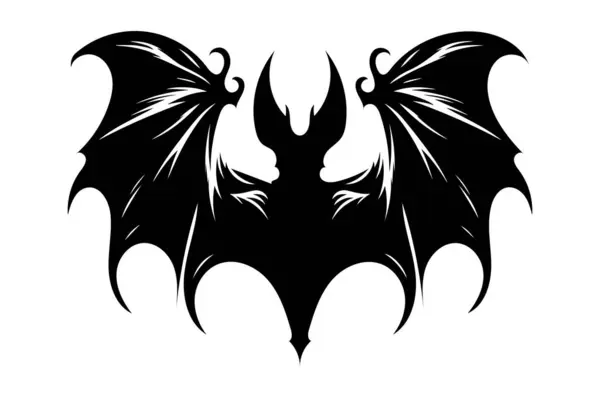 Beyaz arkaplanda bir yarasa silueti vektör çizimi