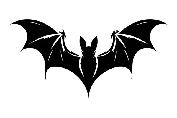 Beyaz arkaplanda bir yarasa silueti vektör çizimi