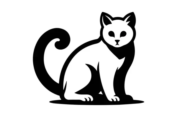 Bir kedi silueti vektör biçimi beyaz arkaplan 10