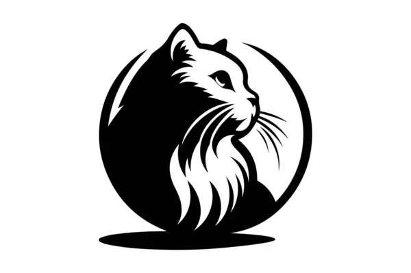 Bir kedi silueti vektör biçimi beyaz arkaplan 10