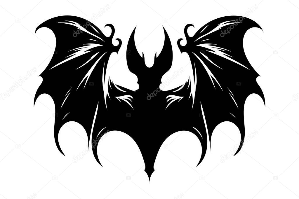 A bat silhouette vector illustration on white background