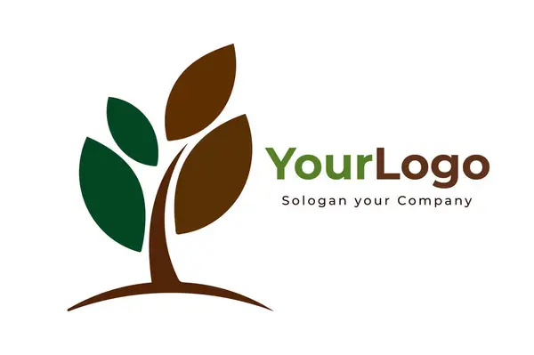 Çevre dostu logo tasarımı Basit, sürdürülebilir markalar için doğal elementler