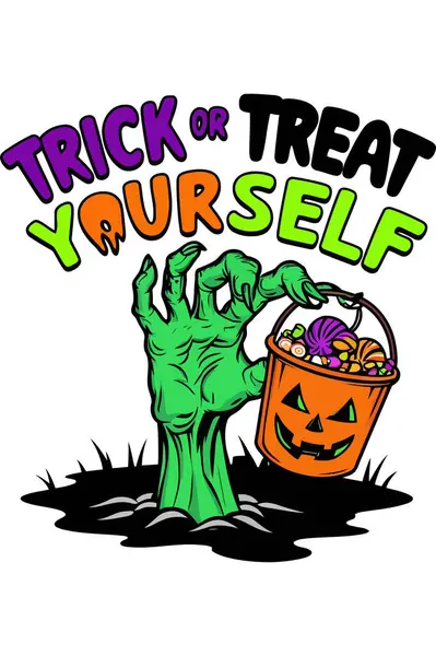 Zombi elli komik Cadılar Bayramı tişörtü tasarımı ve 