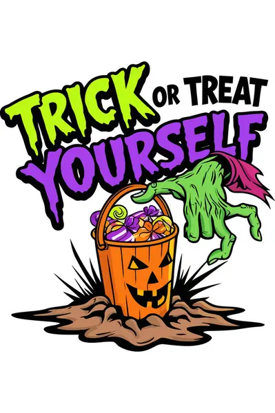 Zombi elli komik Cadılar Bayramı tişörtü tasarımı ve 