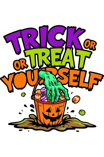 Zombi elli komik Cadılar Bayramı tişörtü tasarımı ve 