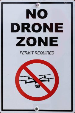 No Drone Zone Without Permit.  Taken At Horseshoe Canyon Lookout Near Drumheller, Alberta September 29, 2024 clipart