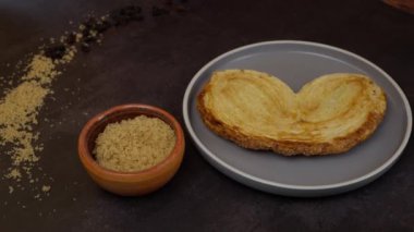 Palmiyeler (fil kulakları) puf böreği geleneksel Meksika fırını, Pan sağ arka plan
