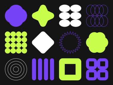 Modern Bauhaus y2k geometrik şekilleri