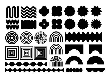 Modern Bauhaus y2k geometrik şekilleri