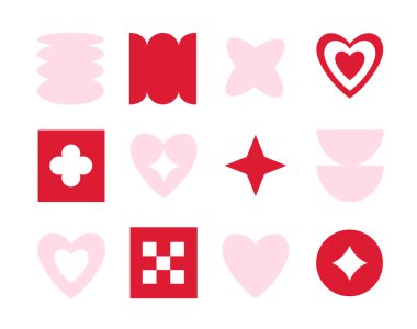 Modern Bauhaus y2k geometrik şekilleri