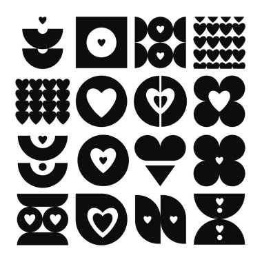 Modern Bauhaus y2k geometrik şekilleri