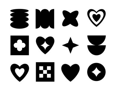 Modern Bauhaus y2k geometrik şekilleri