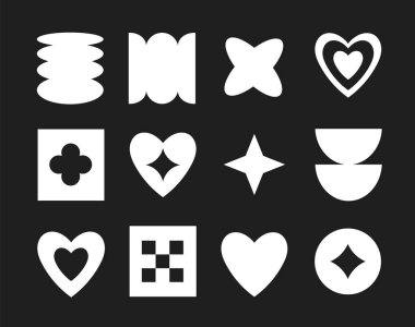 Modern Bauhaus y2k geometrik şekilleri