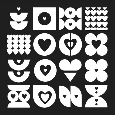 Modern Bauhaus y2k geometrik şekilleri