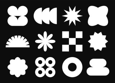 Modern Bauhaus y2k geometrik şekilleri