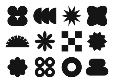 Modern Bauhaus y2k geometrik şekilleri