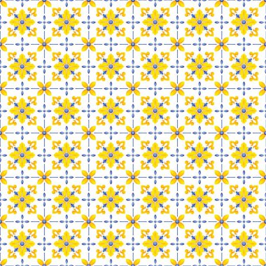 Akdeniz desenli mavi ve sarı tema