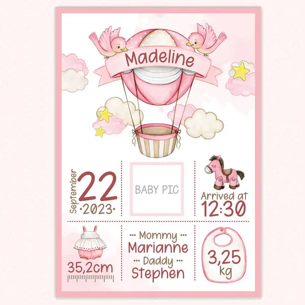 Doğum duyurusu yazılabilir poster altın oranı