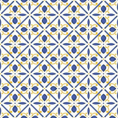 Akdeniz desenli mavi ve sarı tema