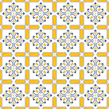 Akdeniz desenli mavi ve sarı tema