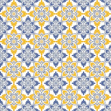 Akdeniz desenli mavi ve sarı tema