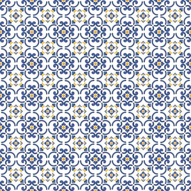 Akdeniz desenli mavi ve sarı tema